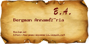 Bergman Annamária névjegykártya